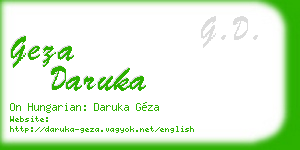 geza daruka business card